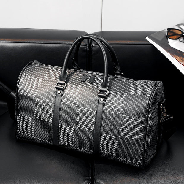 बड़ी क्षमता वाला छोटी दूरी का क्रॉसबॉडी बैग, कोरियाई प्लेड यात्रा हैंडबैग