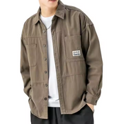 पुरुषों के लिए पॉकेट वाली कैज़ुअल लंबी आस्तीन वाली शर्ट, स्प्रिंग कलेक्शन ट्विल फ़ैब्रिक {2 का सेट} 