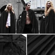 हैलोवीन क्लोक सॉफ्ट यूनिसेक्स हुडेड ब्लैक रोब विच लॉन्ग केप कॉस्प्ले कॉस्ट्यूम प्रॉप पार्टी परफॉर्मेंस सप्लाई हॉलिडे डेकोरेशन