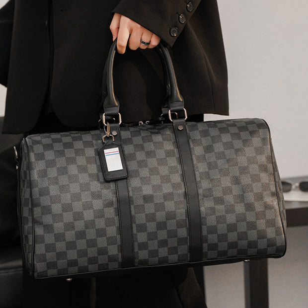 बड़ी क्षमता वाला छोटी दूरी का क्रॉसबॉडी बैग, कोरियाई प्लेड यात्रा हैंडबैग