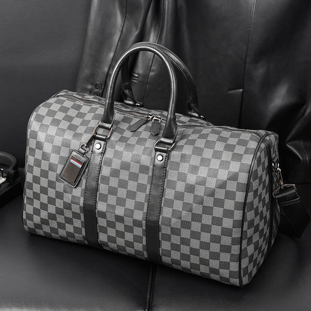 बड़ी क्षमता वाला छोटी दूरी का क्रॉसबॉडी बैग, कोरियाई प्लेड यात्रा हैंडबैग