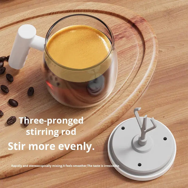 पोर्टेबल ऑफिस ड्रिंकवेयर स्वचालित मिक्सिंग इलेक्ट्रिक ग्लास कॉफी मग 